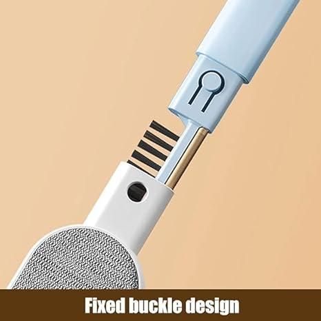 Close-up of a cleaning tool with a fixed buckle design on a beige background