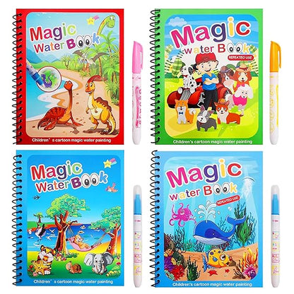 Vistora™ Magic Water Coloring Book – Reusable, Mess-Free Learning Fun for Kids