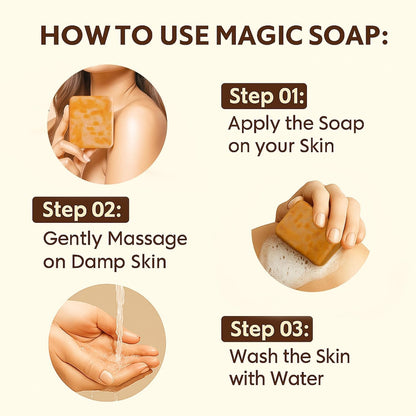 Handmade Magic Soaps For Skin Glow and Tan remover (pack of 2)