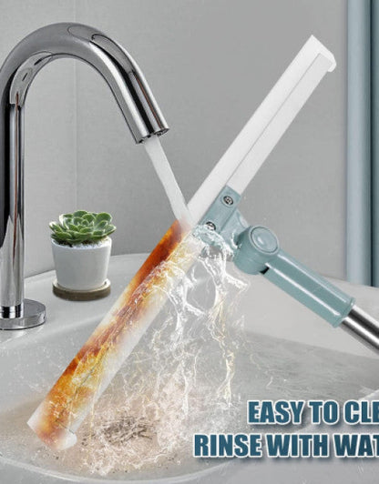 Heavy Duty Magic Broom Silicone Floor Wiper–Premium Floor Squeegee with Stainless Steel Extendable Handle